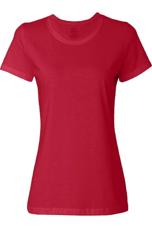 Fruit of the Loom HD Cotton Women´s Short Sleeve T-Shirt Houndstooth Herringbone Solid