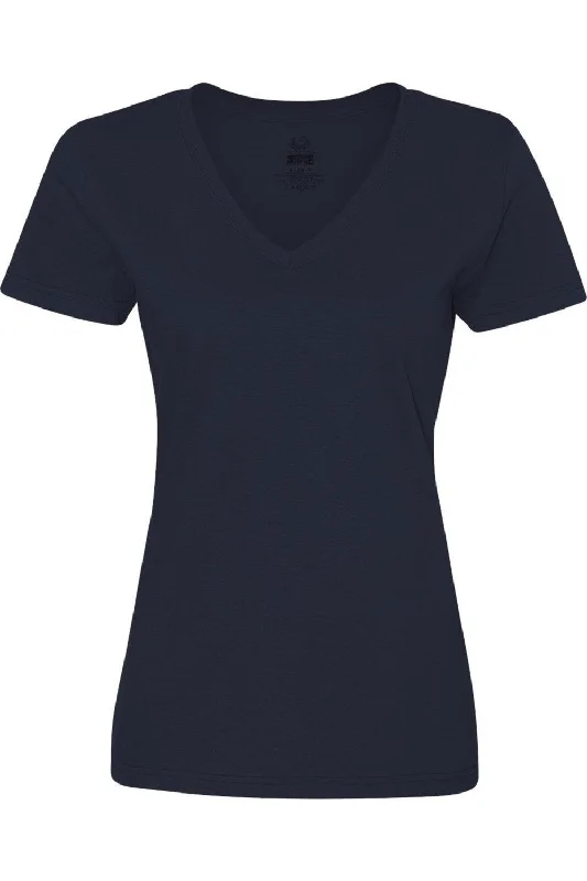 Fruit of the Loom HD Cotton Women´s V-Neck T-Shirt Front Pockets Side Pockets Patch Pockets Fruit of the Loom HD Cotton Women´s V-Neck T-Shirt Front Pockets Side Pockets Patch Pockets