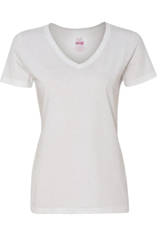 Fruit of the Loom HD Cotton Women´s V-Neck T-Shirt Modern Contemporary Chic