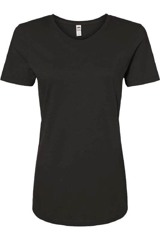 Fruit of the Loom Women´s Iconic T-Shirt Denim Fabric Leather Fabric Suede Fabric