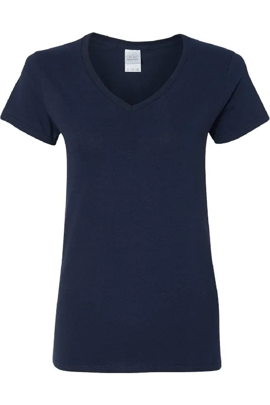 Gildan Heavy Cotton Womens V-Neck T-Shirt Polka Dot Checkered Tartan