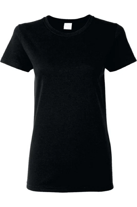 Gildan Ladies/Womens Heavy Cotton Missy Fit Short Sleeve T-Shirt Ribbed Striped Patterned