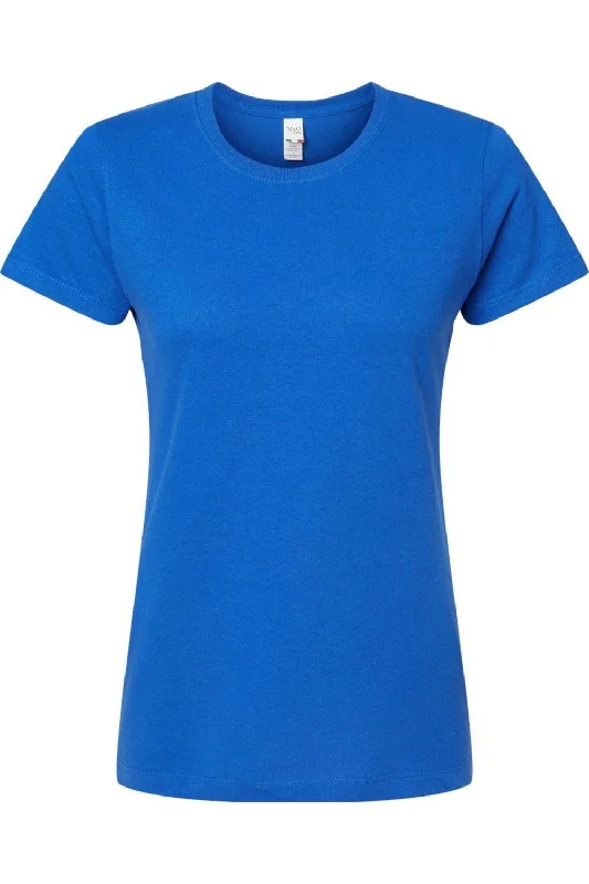 M&O Women´s Gold Soft Touch T-Shirt Mesh Canvas Denim