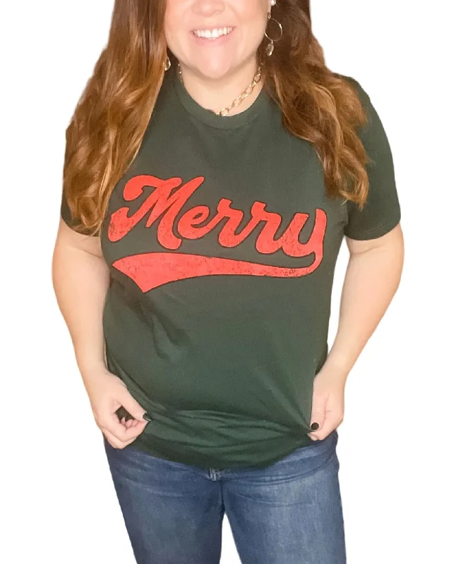 Merry Tee In Hunter Green Cozy Warm Stylish