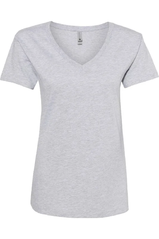 Next Level Womens Cotton V-Neck T-Shirt Anti-Pilling Machine Wash Handmade