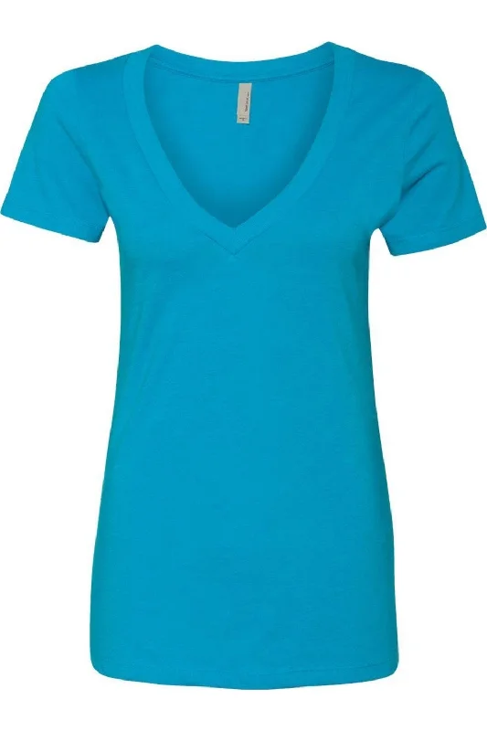 Next Level Womens CVC Deep V-Neck T-Shirt Chenille Blend Fleece Blend Nylon Blend