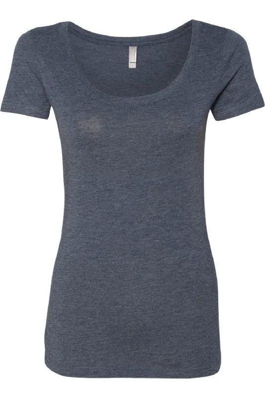 Next Level Womens Triblend Scoop Neck T-Shirt Iron Safe Non-Iron Wrinkle Free