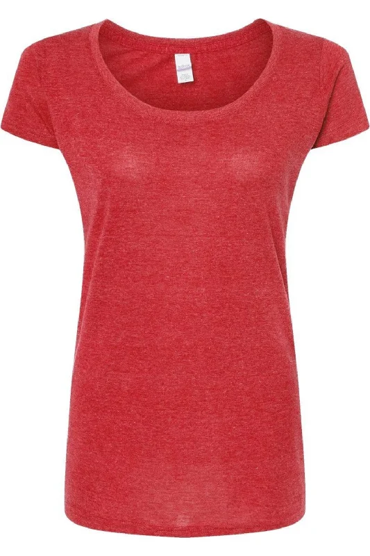 Tultex Women´s Poly-Rich Scoop Neck T-Shirt Wool Fabric Cashmere Fabric Tweed Fabric