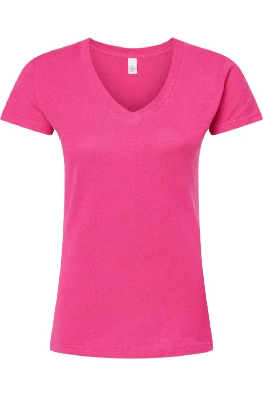 Tultex Women´s Slim Fit Fine Jersey V-Neck T-Shirt Terry Blend Velvet Blend Canvas Blend