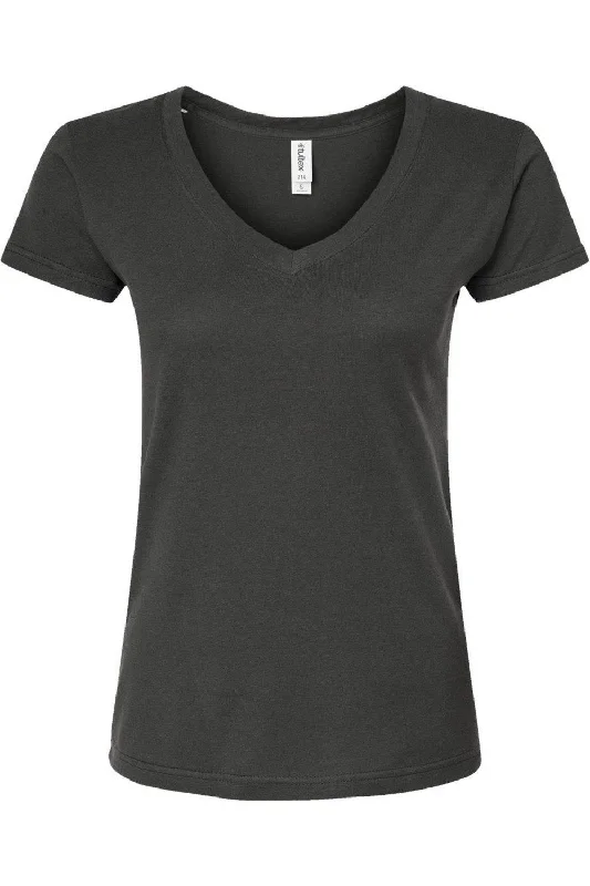 Tultex Women´s Slim Fit Fine Jersey V-Neck T-Shirt Anti-Pilling Machine Wash Handmade
