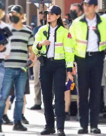 Ambulance 2022 Eiza Gonzalez Jacket Solid Print Embellished