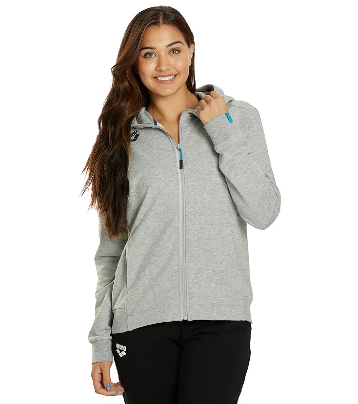 Arena Women's Team Panel Front Zipped Hooded Jacket Medium Grey Heather Chenille Brocade Lace Arena Women's Team Panel Front Zipped Hooded Jacket Medium Grey Heather Chenille Brocade Lace