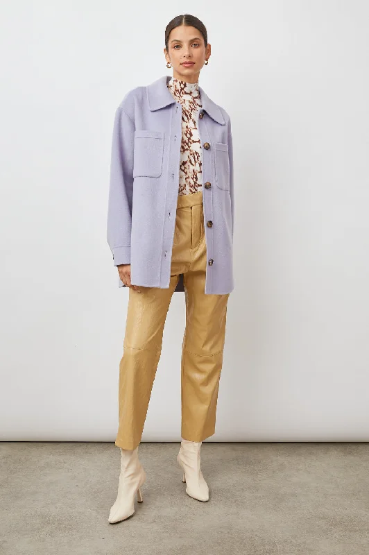 CONNIE SHIRT JACKET - LILAC Chenille Blend Fleece Blend Nylon Blend