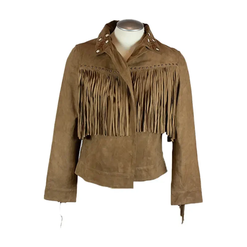 BOL Women's Fringed Jacket Ribbed T-Shirt High Neck Heavyweight