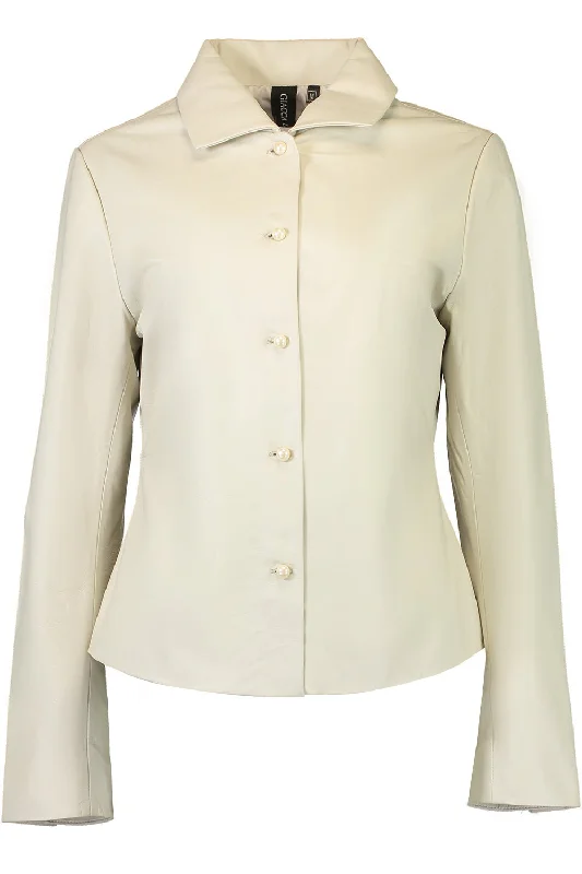 Shirt Jacket - Off White Lace Blend Ribbed Blend Corduroy Blend