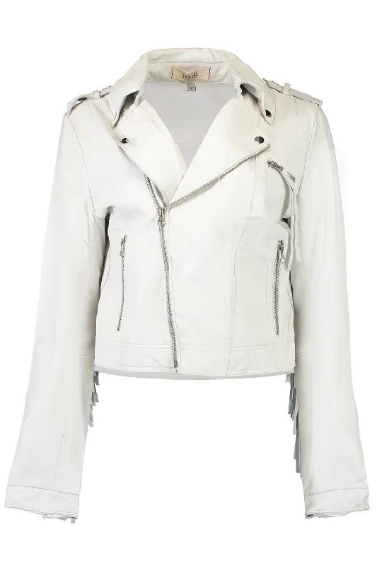 Tina Jacket - White Striped Floral Plaid