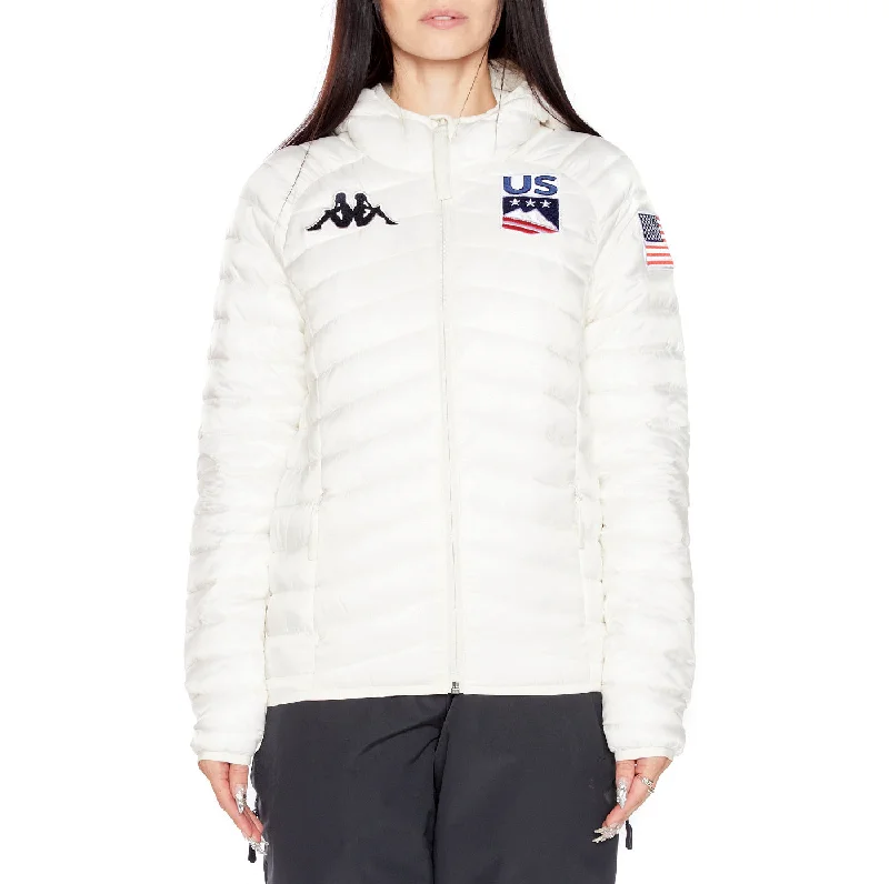 6Cento 663 US Ski Jacket - White Ribbed Striped Patterned