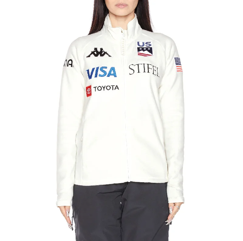 6Cento 688 US Fleece Jacket - White Front Pockets Side Pockets Patch Pockets