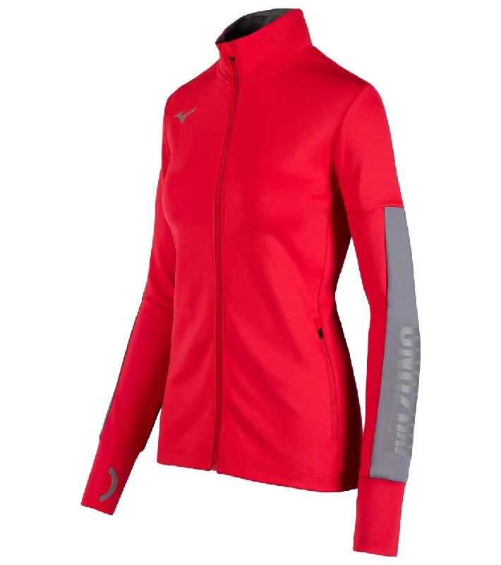 Mizuno Women's Alpha Quest Jacket Red/Shade Embroidered Appliqued Beaded
