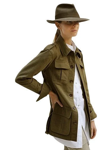MOLESKIN FIELD JACKET - Lovat Solid Print Embellished