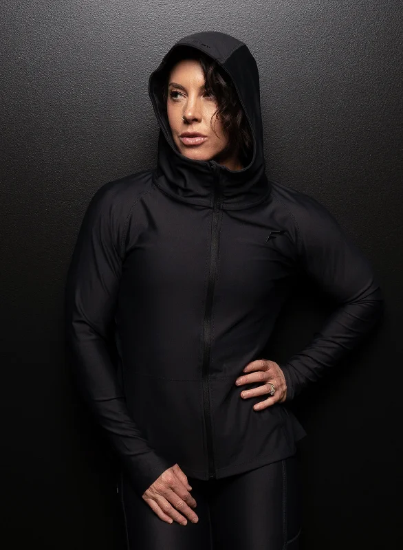 NAVARAH JACKET - BLACK Nylon Fabric Polyester Fabric Spandex Fabric