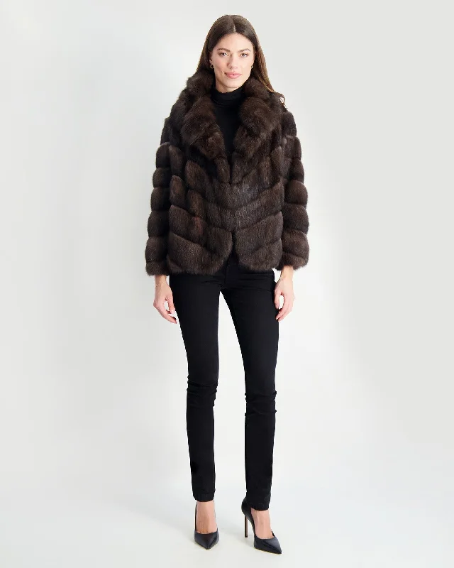 Sable Jacket Houndstooth Herringbone Solid