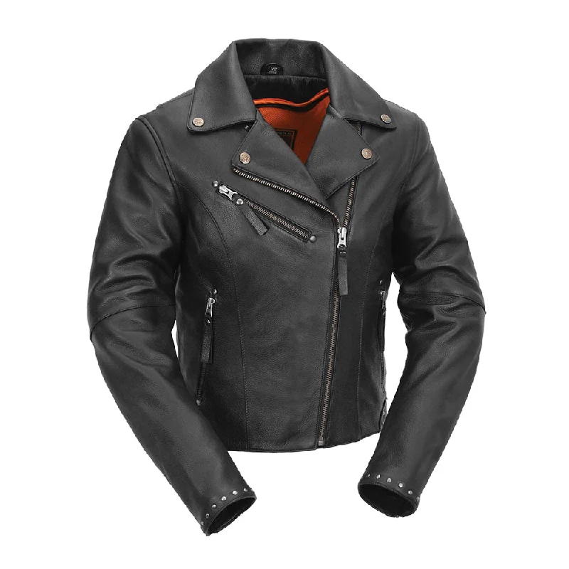 Scarlett Star - Womens Motorcycle Leather Jacket Cotton Fabric Linen Fabric Terry Fabric Scarlett Star - Womens Motorcycle Leather Jacket Cotton Fabric Linen Fabric Terry Fabric