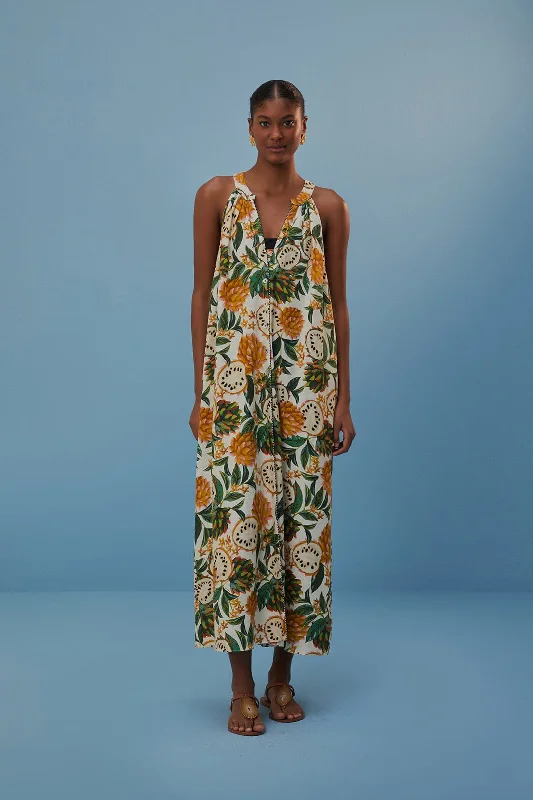Off-White Biriba Maxi Dress Comfortable Casual Maxi Dress