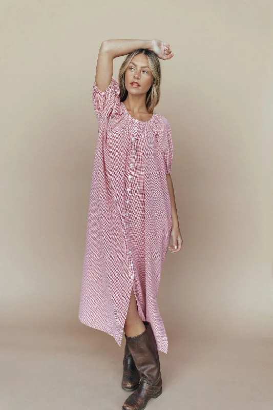 Eliza Gingham Maxi Dress Elegant Silk Maxi Dress