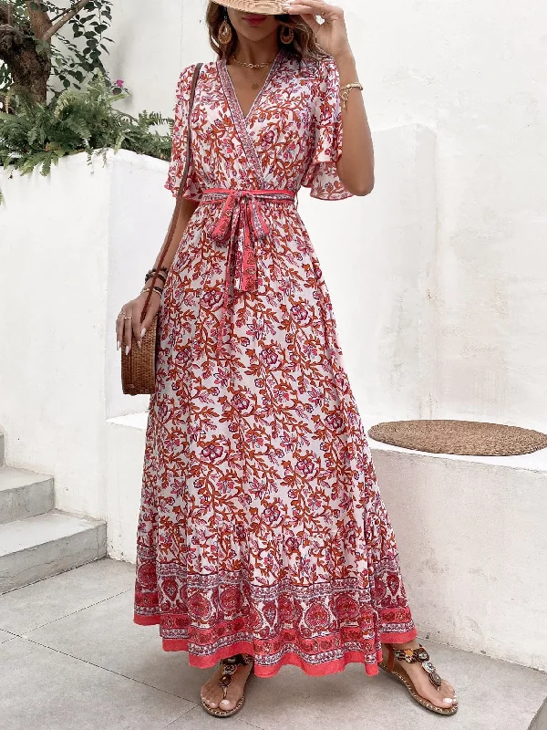 MILLIE Maxi Dress - Pink Elegant Tiered Maxi Dress