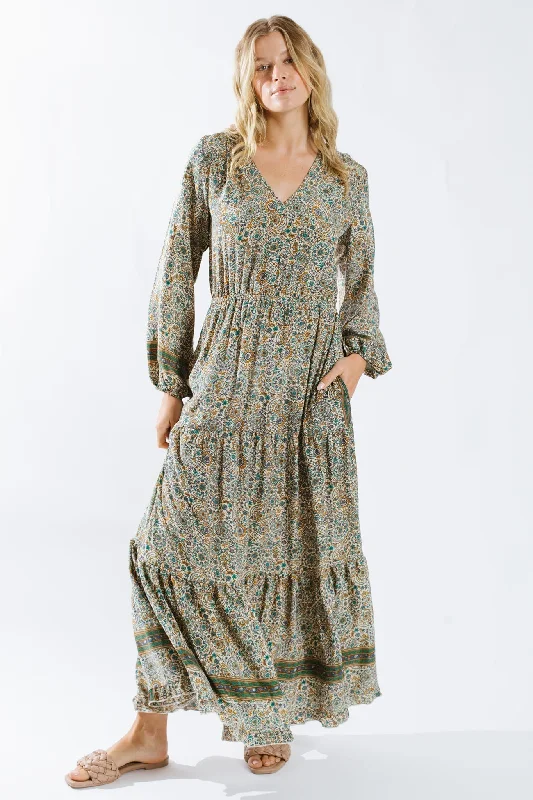 Moulika L/S Maxi Dress Cozy Cold-Shoulder Maxi Dress