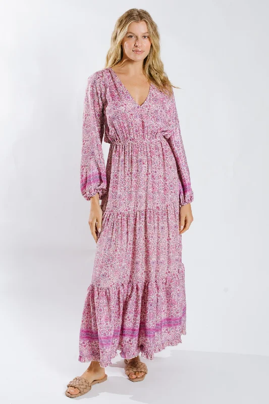 Moulika L/S Maxi Dress Trendy Fit-and-Flare Maxi Dress