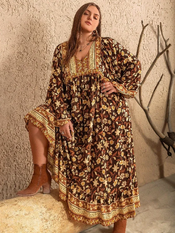 PLUS SIZE Rebekah Maxi Dress Comfortable Bohemian Maxi Dress