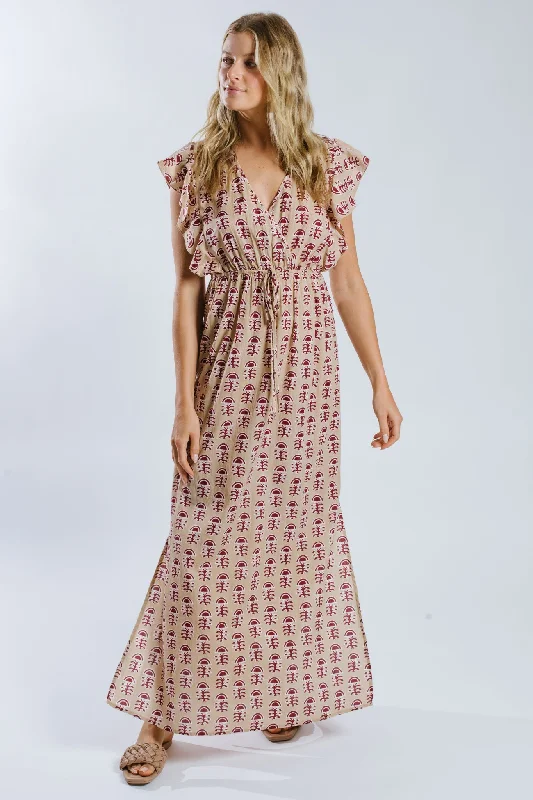 Dalbir S/S Maxi Dress Fashionable Maxi Dress with Fringe