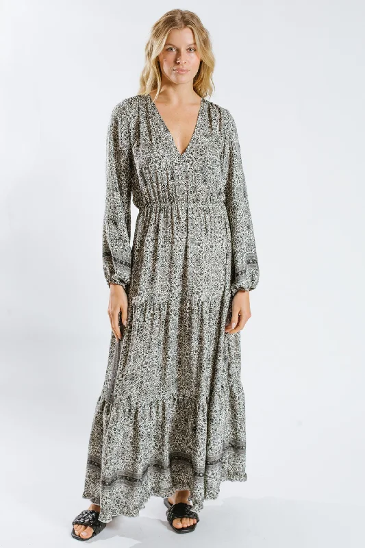 Moulika L/S Maxi Dress Comfortable Bohemian Maxi Dress