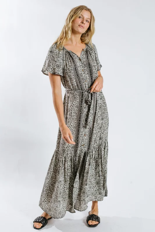 Moulika Belted Maxi Dress Comfortable T-Shirt Maxi Dress