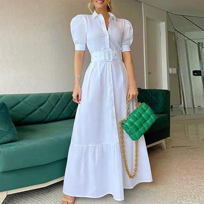 Vintage Puff Sleeve Party Maxi Dress Chic Boho Print Maxi Dress