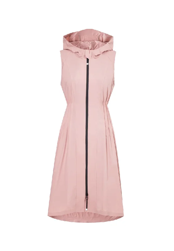 Desiderata Water- & Wind-Resistant Maxi Jacket with Pleated Waist Front Pockets Side Pockets Patch Pockets Desiderata Water- & Wind-Resistant Maxi Jacket with Pleated Waist Front Pockets Side Pockets Patch Pockets
