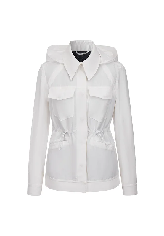 Odyssey Crease-Resistant Safari Jacket with Detachable Bolero and Packable Hood Stand-Up Collar Roll-Neck Collar Turtle Neck Odyssey Crease-Resistant Safari Jacket with Detachable Bolero and Packable Hood Stand-Up Collar Roll-Neck Collar Turtle Neck