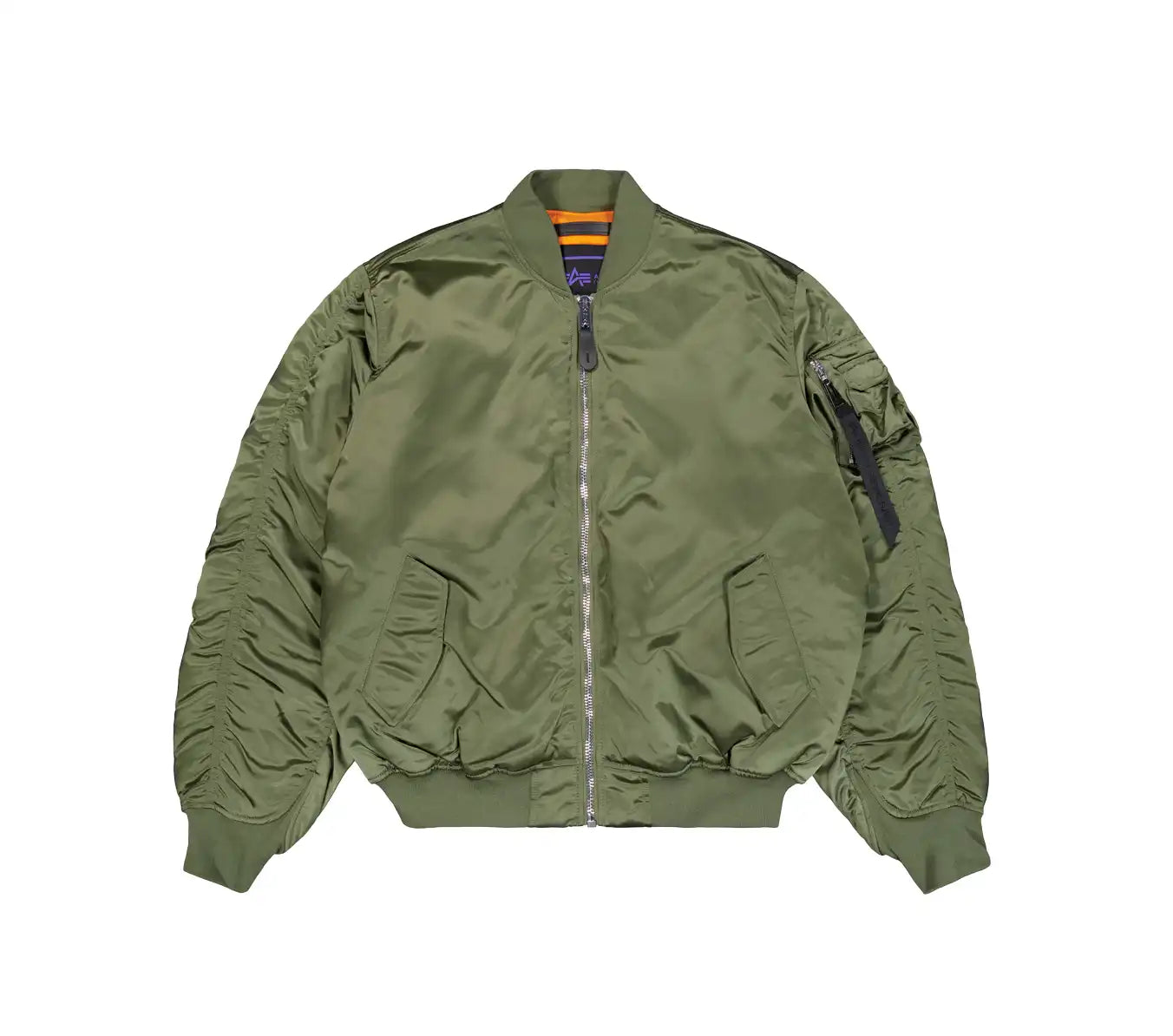 Alpha Industries UV MA-1 Bomber Jacket - Sage Green Zip Front Button Front Snap Front Alpha Industries UV MA-1 Bomber Jacket - Sage Green Zip Front Button Front Snap Front
