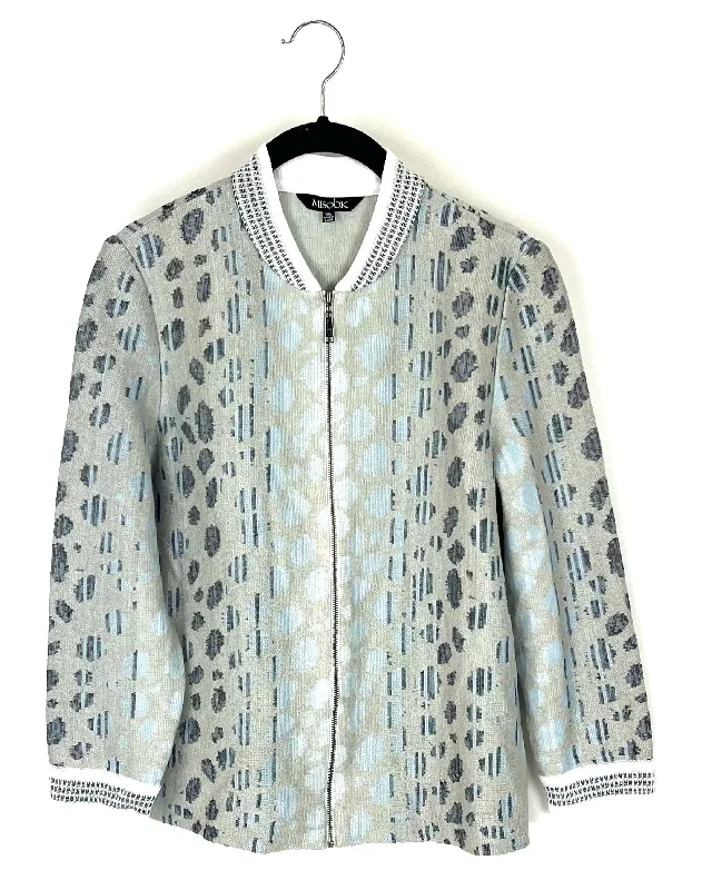 Asymmetrical Circle Zip Up Jacket - Extra Small Wool Fabric Cashmere Fabric Tweed Fabric Asymmetrical Circle Zip Up Jacket - Extra Small Wool Fabric Cashmere Fabric Tweed Fabric