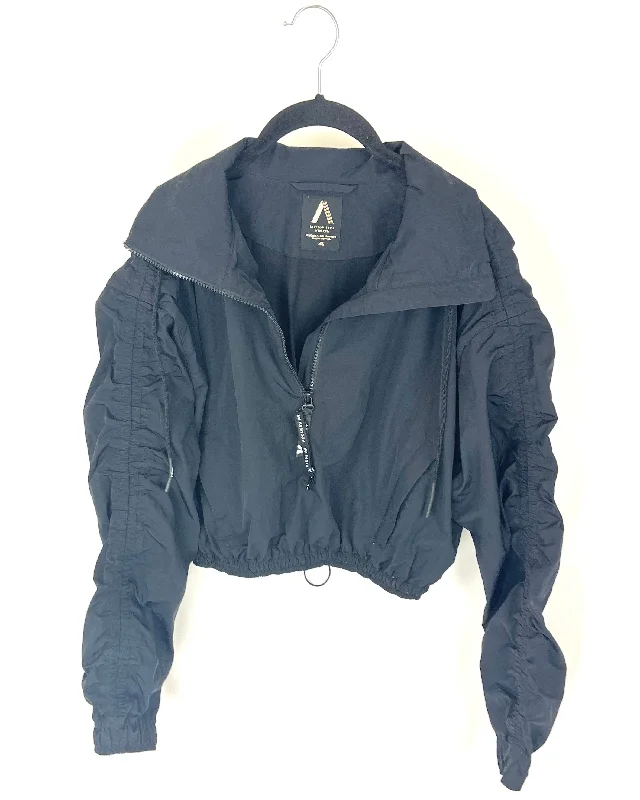 Athleta x Allyson Felix Black Cropped Athletic Jacket - Extra Small V-Neck Jacket Boat Neck Jacket Square Neck Jacket Athleta x Allyson Felix Black Cropped Athletic Jacket - Extra Small V-Neck Jacket Boat Neck Jacket Square Neck Jacket