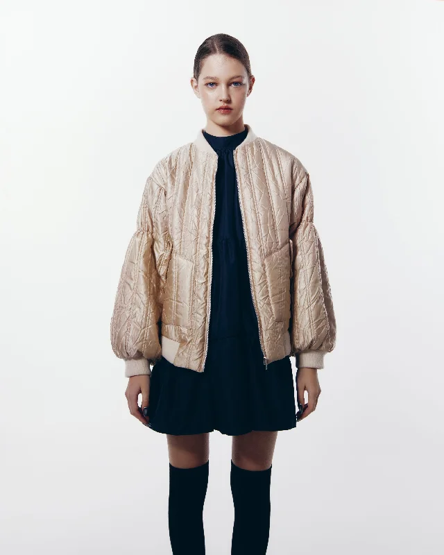 Carmilla puffer bomber jacket. Wool Fabric Cashmere Fabric Tweed Fabric