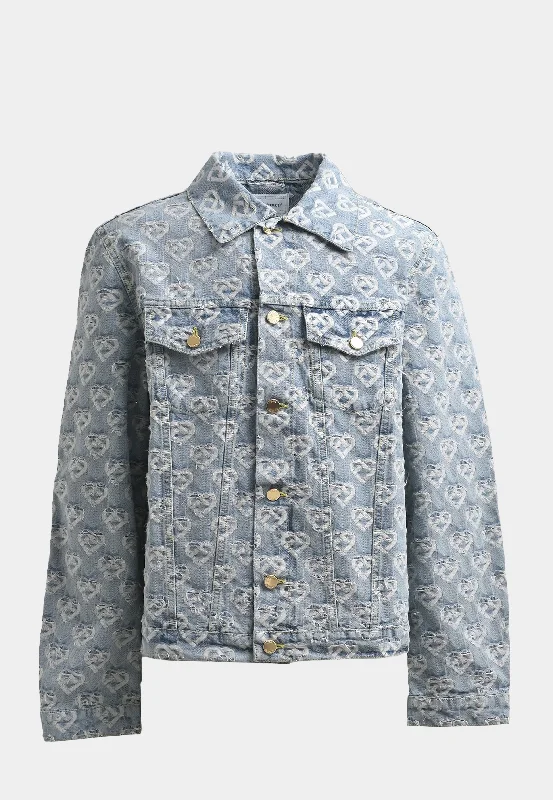 Casablanca Jacquard Denim Jacket Washed Indigo Satin Jacket Silk Jacket Chiffon Jacket Casablanca Jacquard Denim Jacket Washed Indigo Satin Jacket Silk Jacket Chiffon Jacket