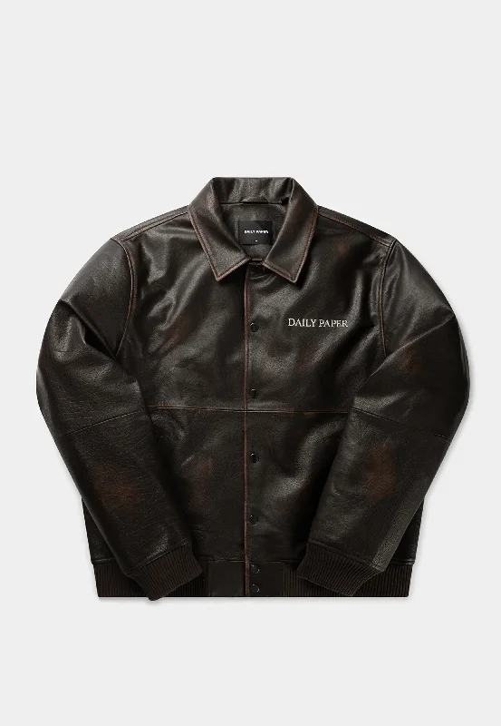 DAILY PAPER Rovin Jackets - Brown Snapped Jacket Toggled Jacket Drawstring Jacket