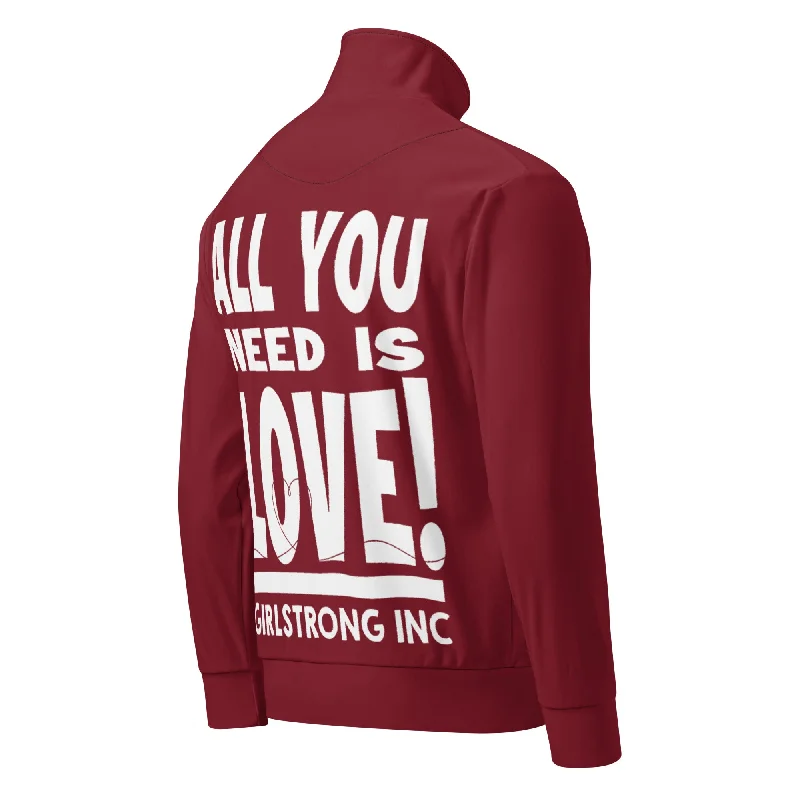 GS GRAPHIX TRACK JACKET CANDY APPLE RED - ALL YOU NEED IS LOVE Print Jacket Jacquard Jacket Embroidered Jacket GS GRAPHIX TRACK JACKET CANDY APPLE RED - ALL YOU NEED IS LOVE Print Jacket Jacquard Jacket Embroidered Jacket