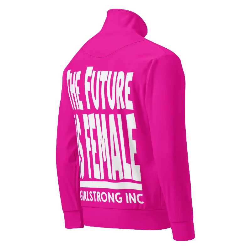 GS GRAPHIX TRACK JACKET POWER PINK - THE FUTURE IS FEMALE Nylon Fabric Polyester Fabric Spandex Fabric GS GRAPHIX TRACK JACKET POWER PINK - THE FUTURE IS FEMALE Nylon Fabric Polyester Fabric Spandex Fabric