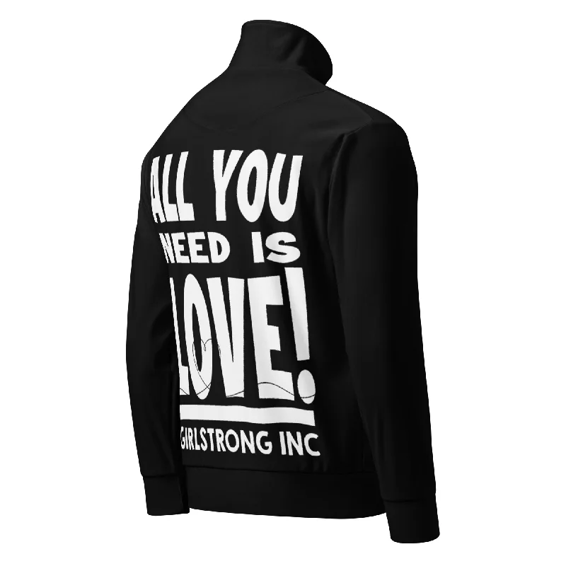 GS GRAPHIX TRACK JACKET BLACK - ALL YOU NEED IS LOVE Elasticated Jacket Padded Jacket Insulated Jacket GS GRAPHIX TRACK JACKET BLACK - ALL YOU NEED IS LOVE Elasticated Jacket Padded Jacket Insulated Jacket