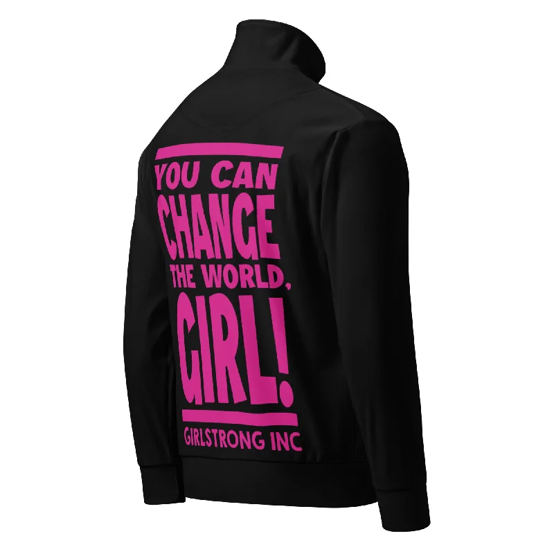 GS GRAPHIX TRACK JACKET HOT PINK - YOU CAN CHANGE THE WORLD, GIRL! Corduroy Jacket Velvet Jacket Brocade Jacket GS GRAPHIX TRACK JACKET HOT PINK - YOU CAN CHANGE THE WORLD, GIRL! Corduroy Jacket Velvet Jacket Brocade Jacket