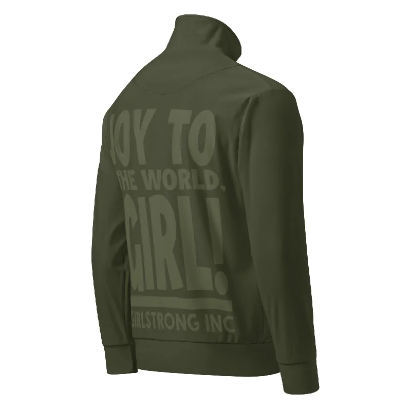 GS GRAPHIX TRACK JACKET OLIVE - JOY TO THE WORLD. GIRL! Bomber Jacket Anorak Windbreaker GS GRAPHIX TRACK JACKET OLIVE - JOY TO THE WORLD. GIRL! Bomber Jacket Anorak Windbreaker